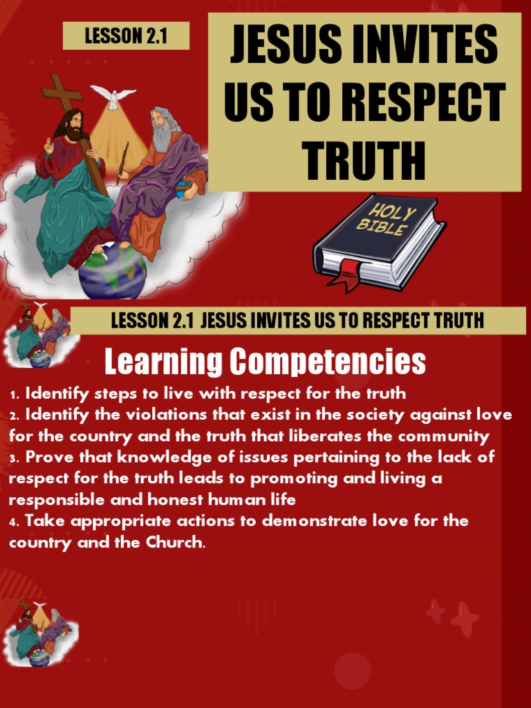 Jesus Calls Us to Uphold Truth and Integrity | PDF | Jesus | Truth