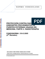 0218-2-2005 Protección Contra Radiaciones Ionizantes Provenientes de Fuentes Externas Usadas en Medicina-Parte 2-Radioterapia