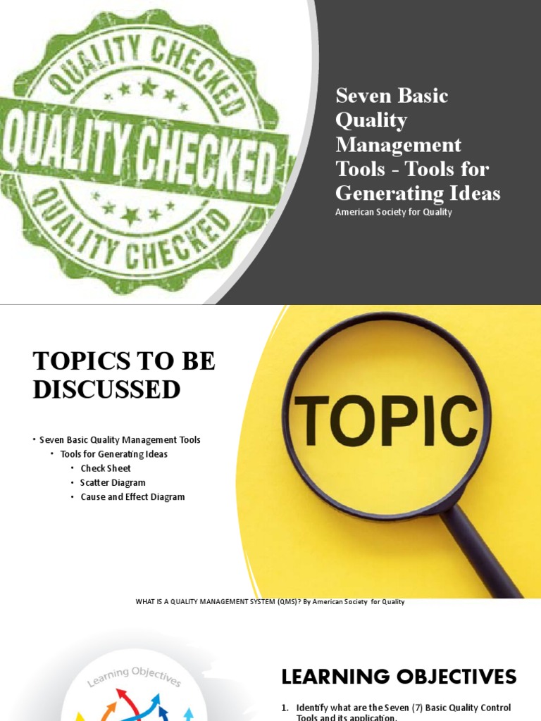Seven Basic Quality Tools for Generating Ideas: Using Check Sheets ...