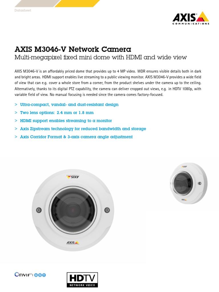 Axis m3046 V | PDF | Video | Camera
