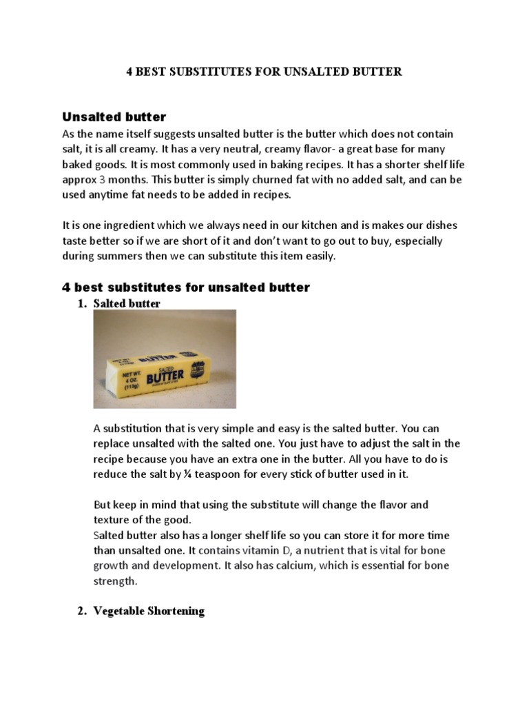 Unsalted Butter PDF Coconut Oil Butter