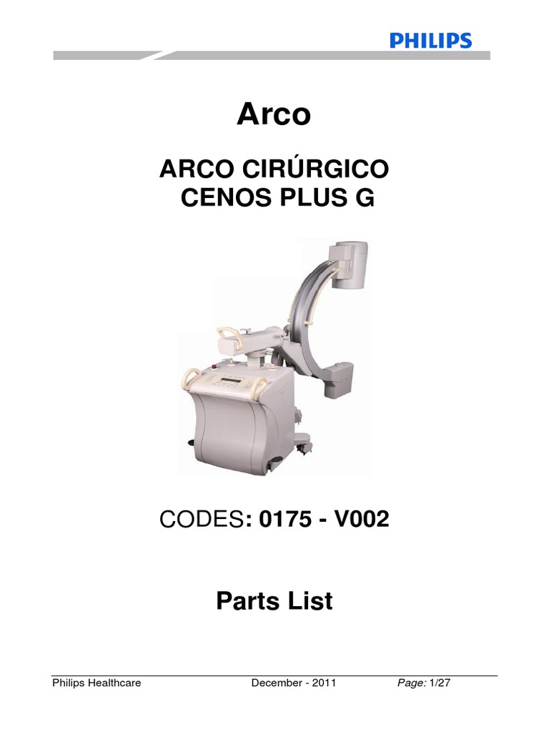 Catálogo de Peças Arco Cirúrgico Cenos Plus G | PDF | Negócios ...
