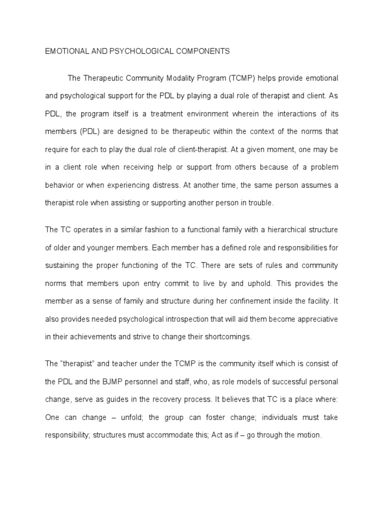 TCMP Emotional and Psychological Components | PDF