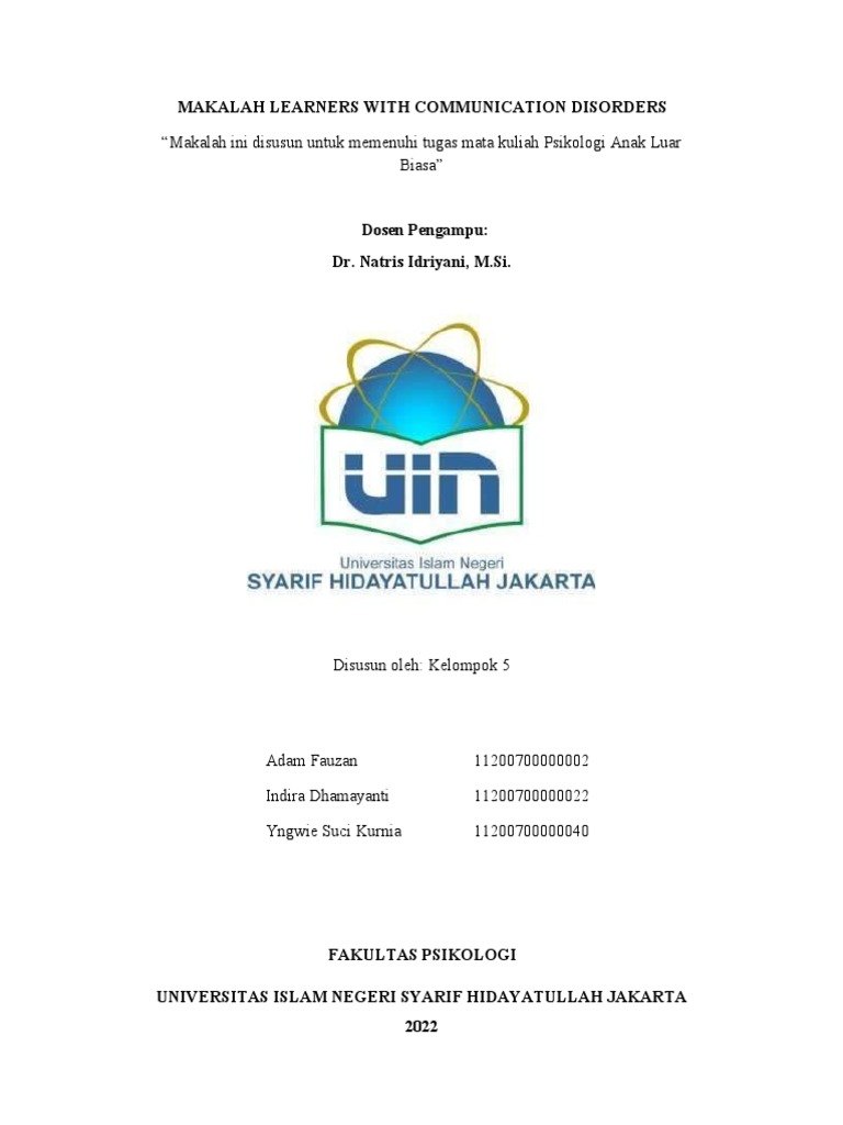 Learners With Communication Disorders Pdf