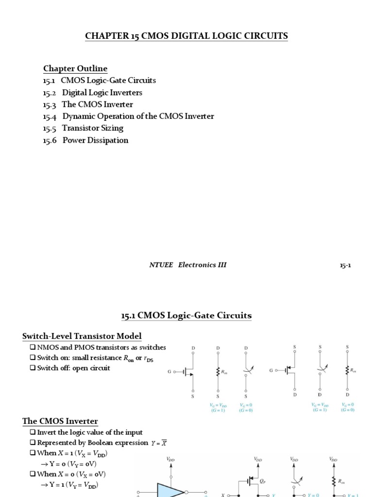 CMOS Digital Logic Circuits Overview | PDF | Logic Gate | Cmos