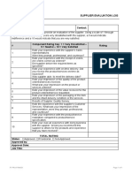 FF-PRJ-FRM-03 Supplier Evaluation Scoring Log