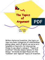 The Topics of Argument