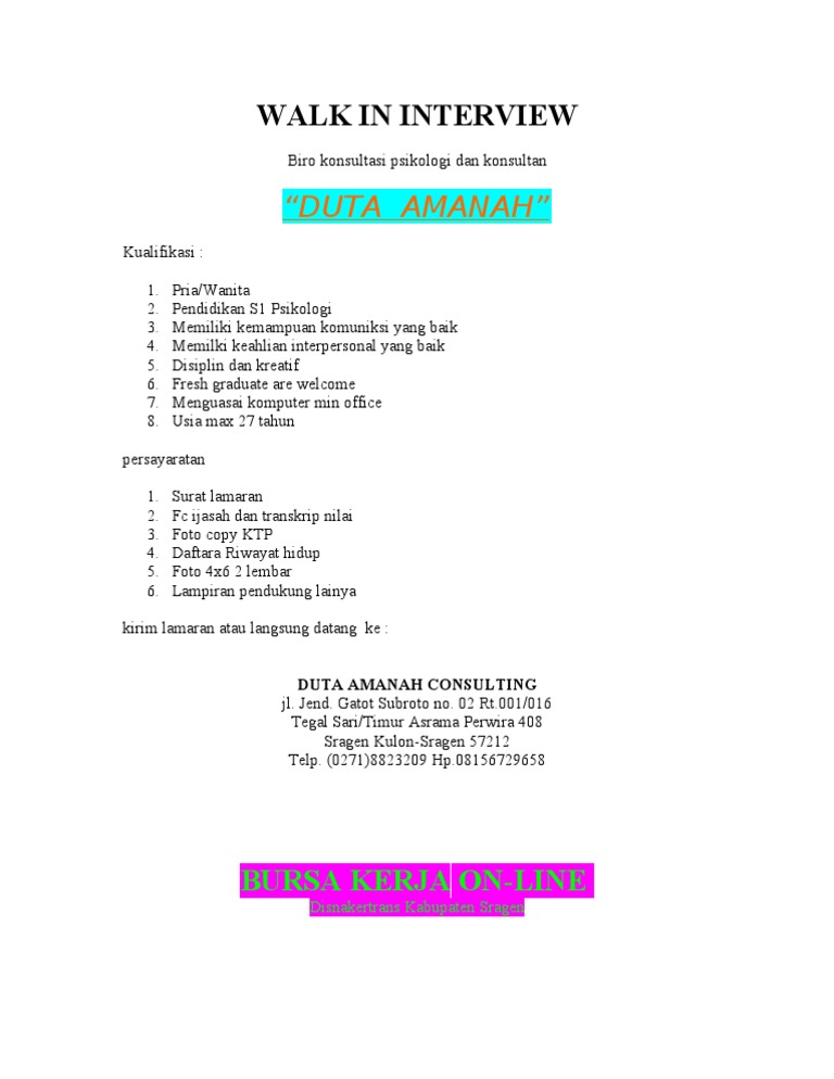 Walk in Interview | PDF