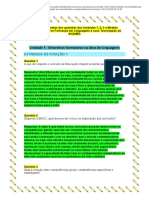 Respostas corretas das questões do curso Formação em Linguagens e suas Tecnologias do AVAMEC