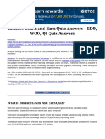 Binance Learn and Earn Quiz Answers Ldo Woo Qi Quiz Answers