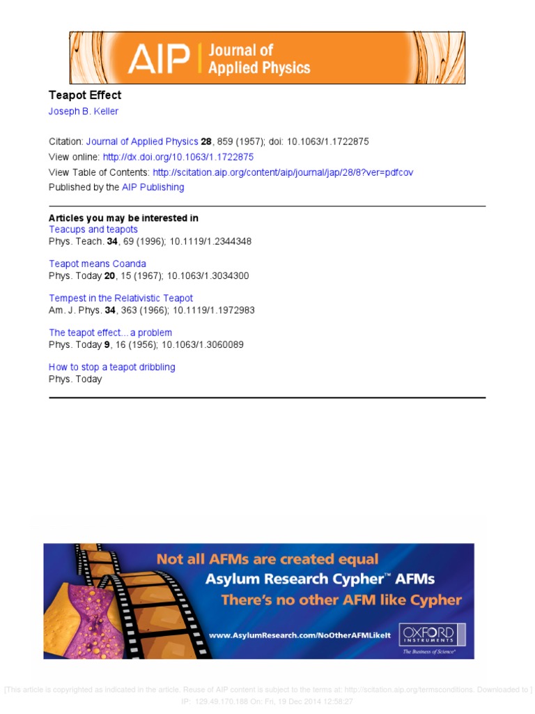 Teapot Effect PDF Physics Continuum Mechanics