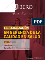 Brochure Especialización en Gerencia de La Calidad en Salud Ibero