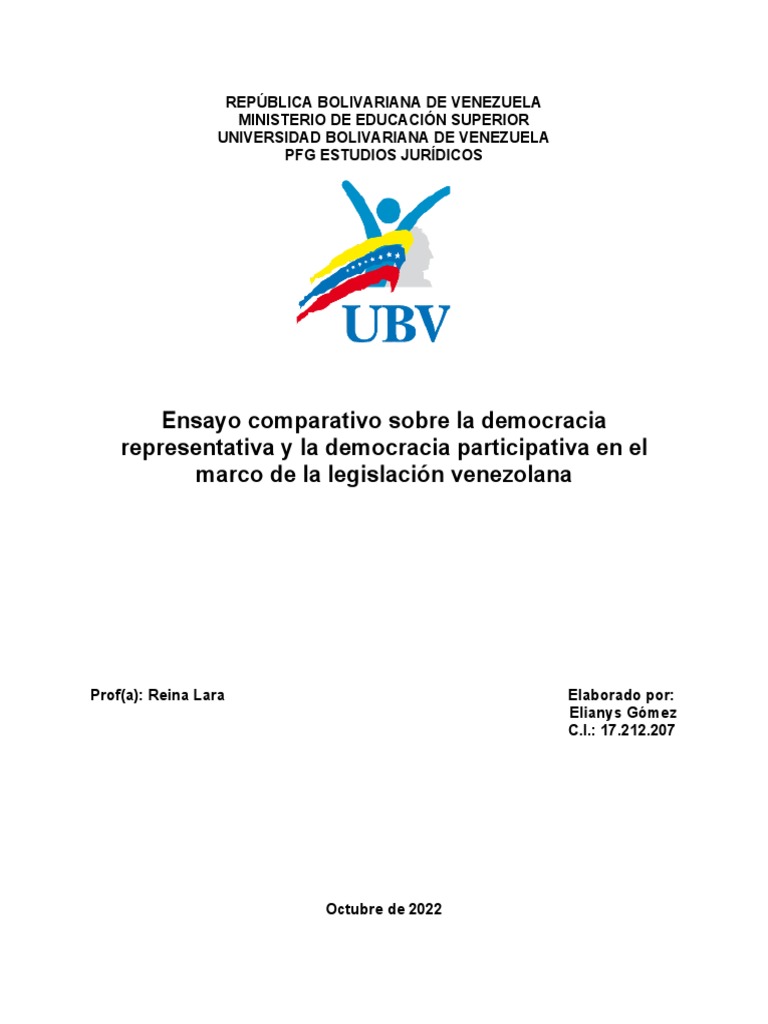 La Democracia Representativa y La Democracia Participativa | PDF ...