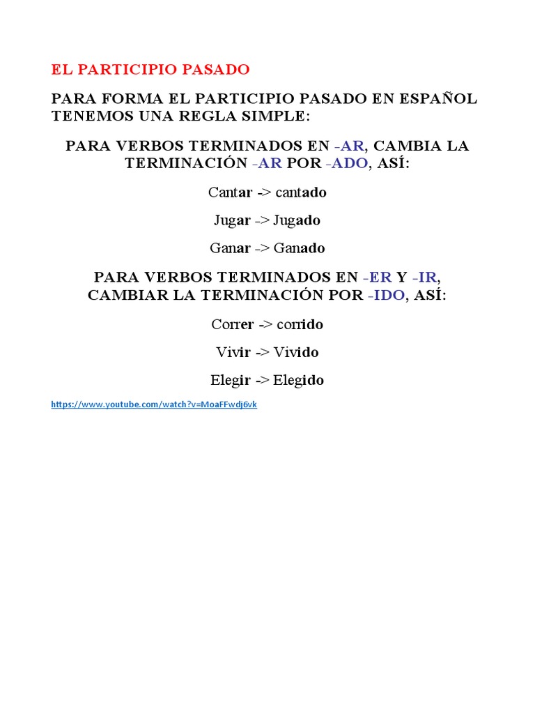 El Participio Pasado PDF