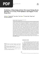 2020 Prediction of Blast-Induced Rock Movement During Bench Blasting-Use of Gray Wolf Optimizer and Support Vector Regression