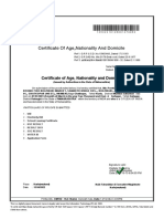 Certificate of Age, Nationality and Domicile