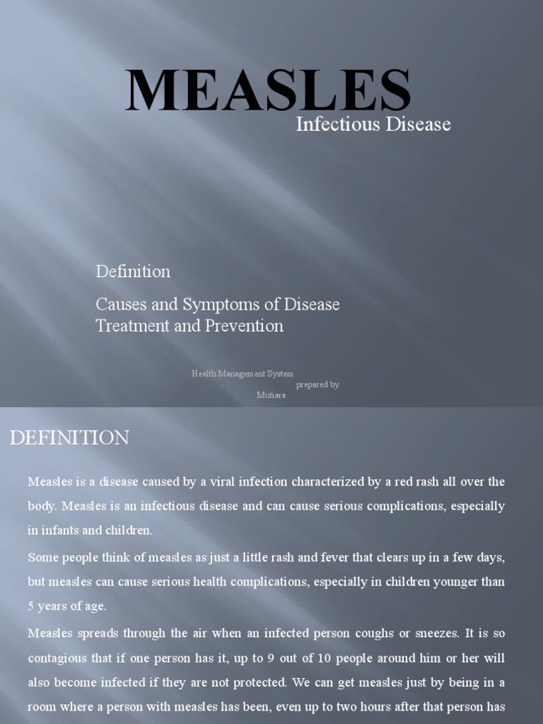 Measles Infectious Disease Viral Infection | PDF | Measles | Infection