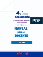 Manual para el docente  4.° Lectura secundaria 2022