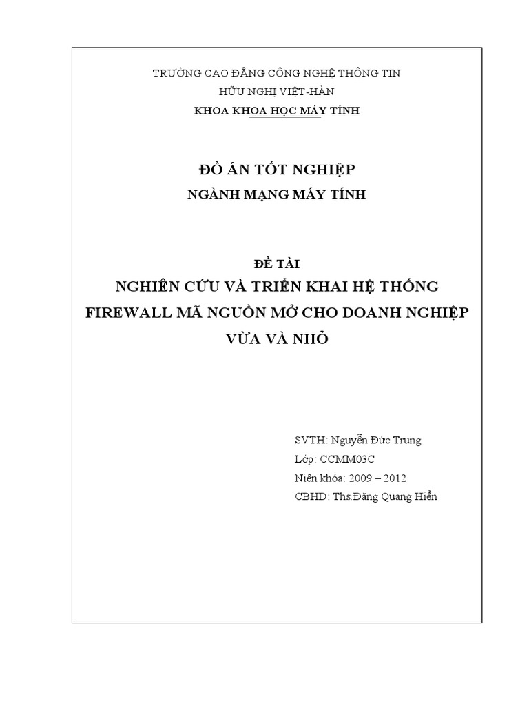 Luan van giai phap ve an toan an ninh mang firewall pfsense va cai dat