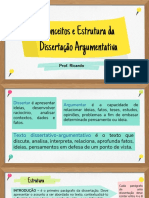 Dissertação Argumentativa - Estrutura Dos Parágrafos e Projeto de Texto