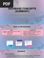 Summary Chapter 1 - Database Concepts