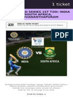 Mastercard Series 1St T20I: India V South Africa, Thiruvananthapuram
