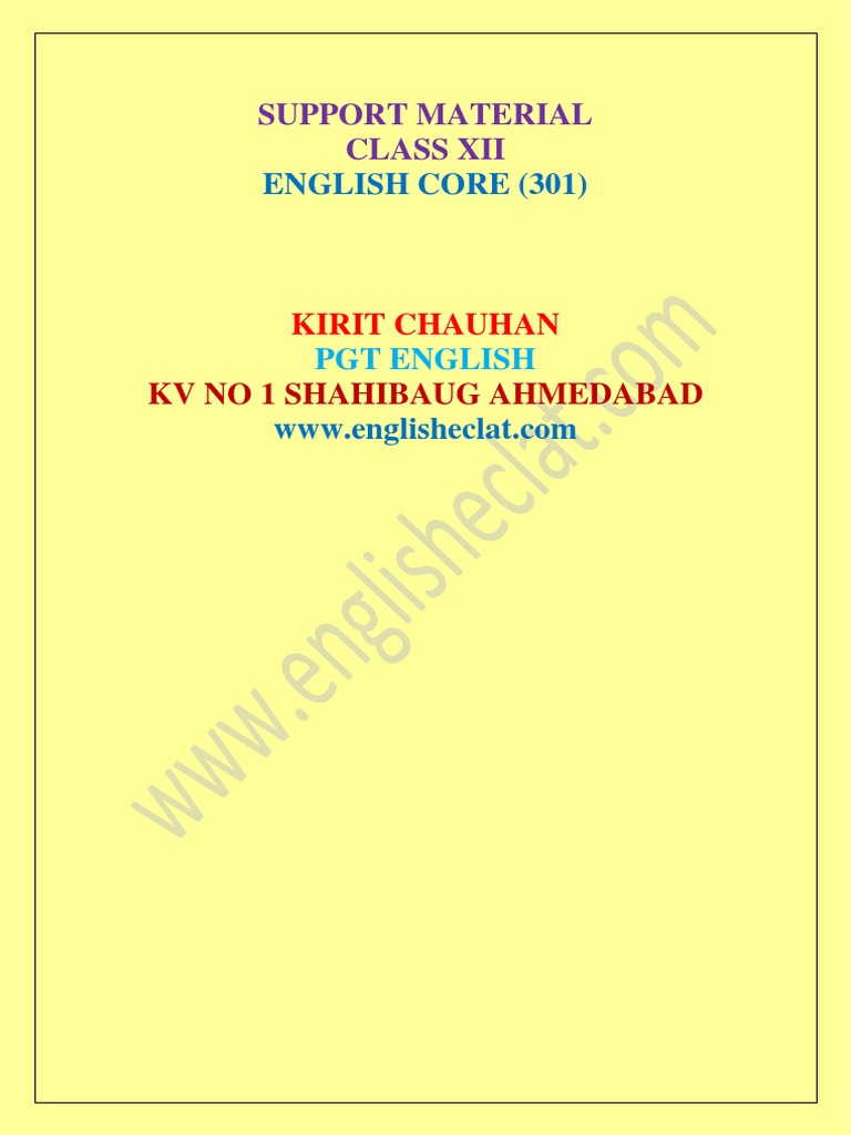 Support Material English Class 12 | PDF | Ellipsis | Human Communication