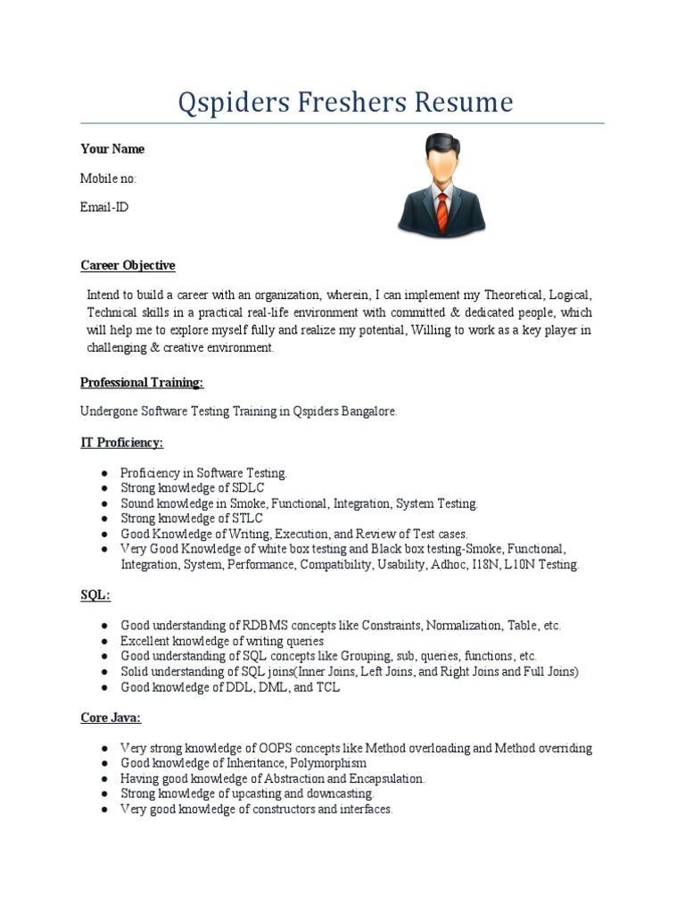 Freshers Resume | PDF | Sql | Method (Computer Programming)