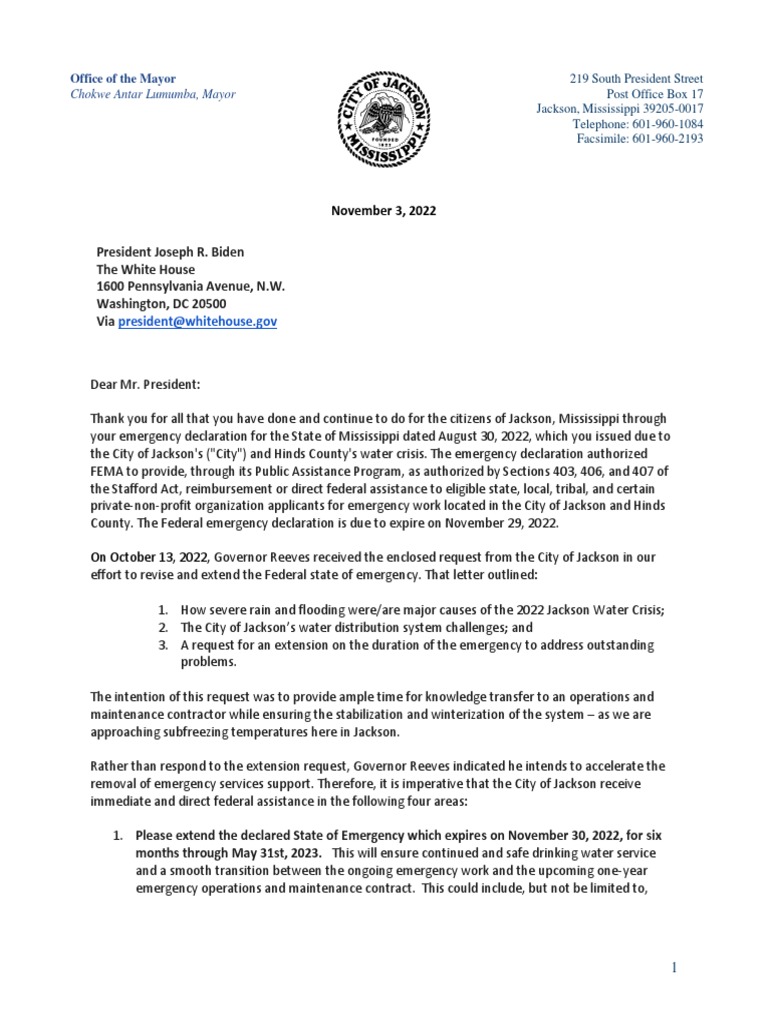 Letter To President Biden 11.3 | PDF | Jackson | Government