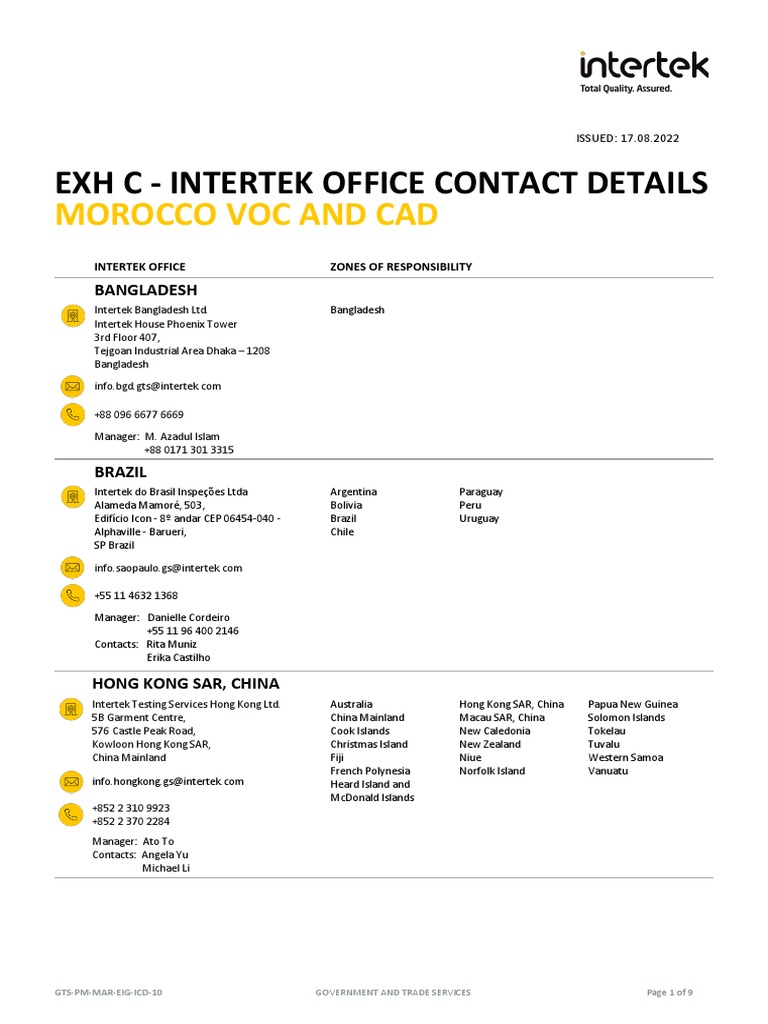 Intertek Office Contact Information | PDF | United Arab Emirates | Dubai