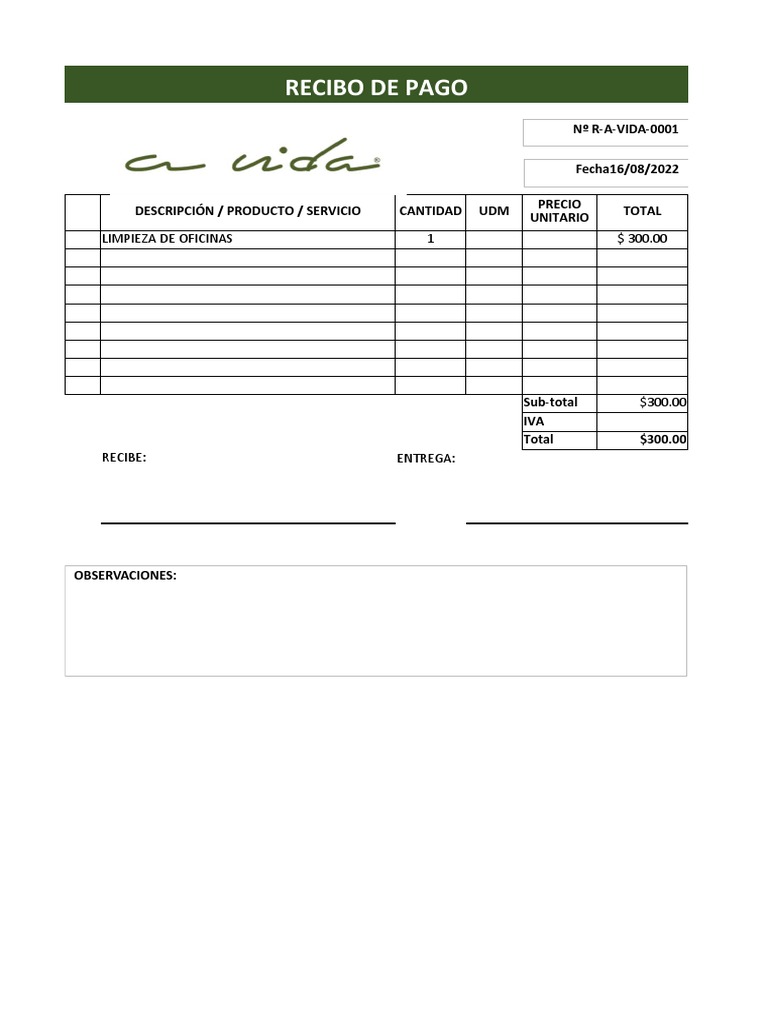 Recibo de Pago en Efectivo | PDF | Finanzas y dinero