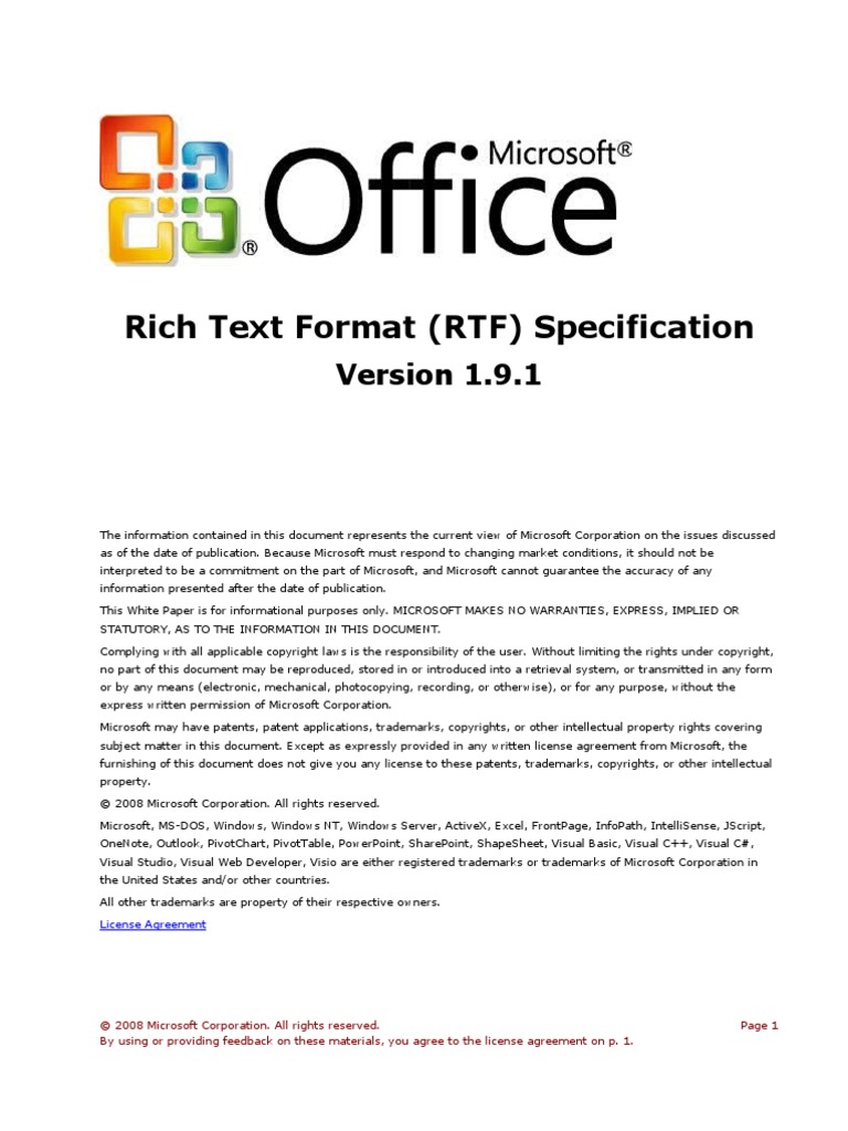 Word 2007 RTF Spec 9 | PDF | Microsoft Word | File Format
