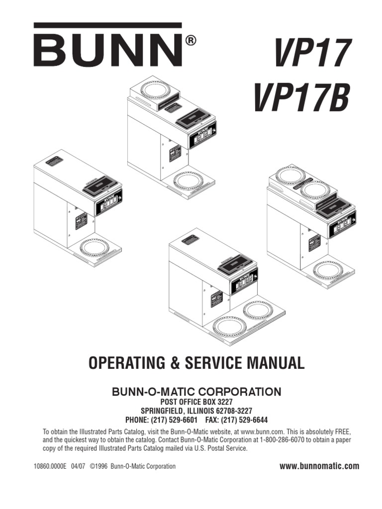 Bunn Coffee Maker Manual | Thermostat | Troubleshooting