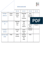 Horários das aulas de 08 de novembro