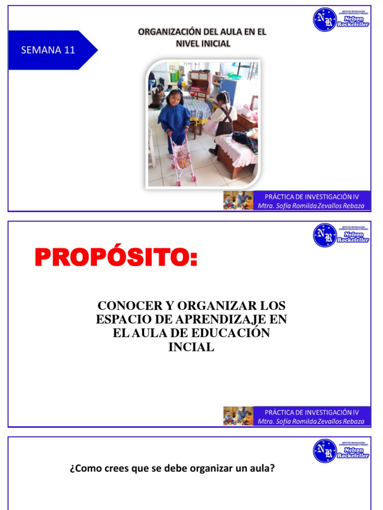 Organización del Aula en Educación Inicial | PDF | Salón de clases ...