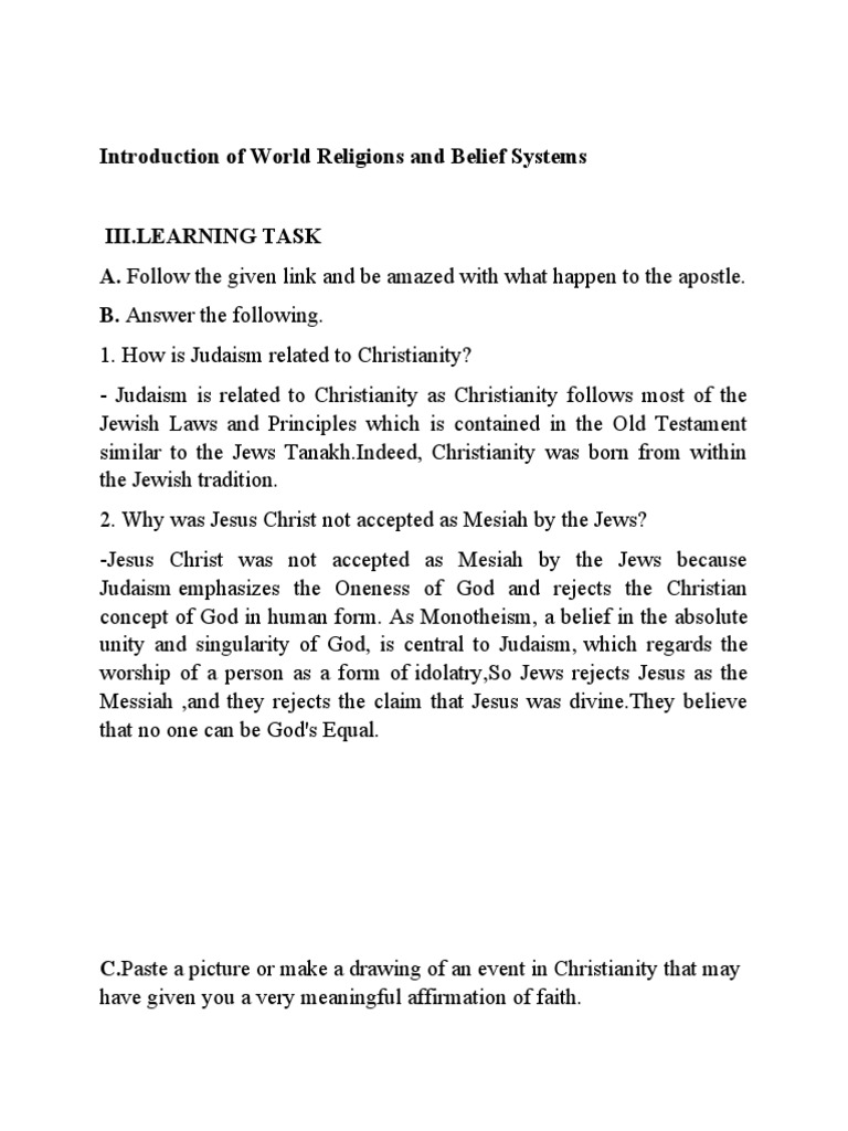 Introduction of World Religions and Belief Systems | PDF | God In ...