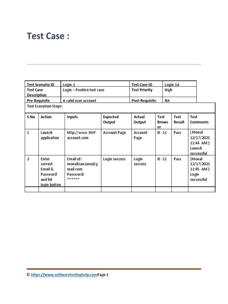 STQA Test - Case | PDF | Password | Login