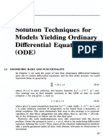 Solution Techniques For Models Yielding Ordinary Differential Equations (ODE)