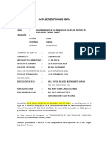 Acta de Recepción de Obra Huasahuasi