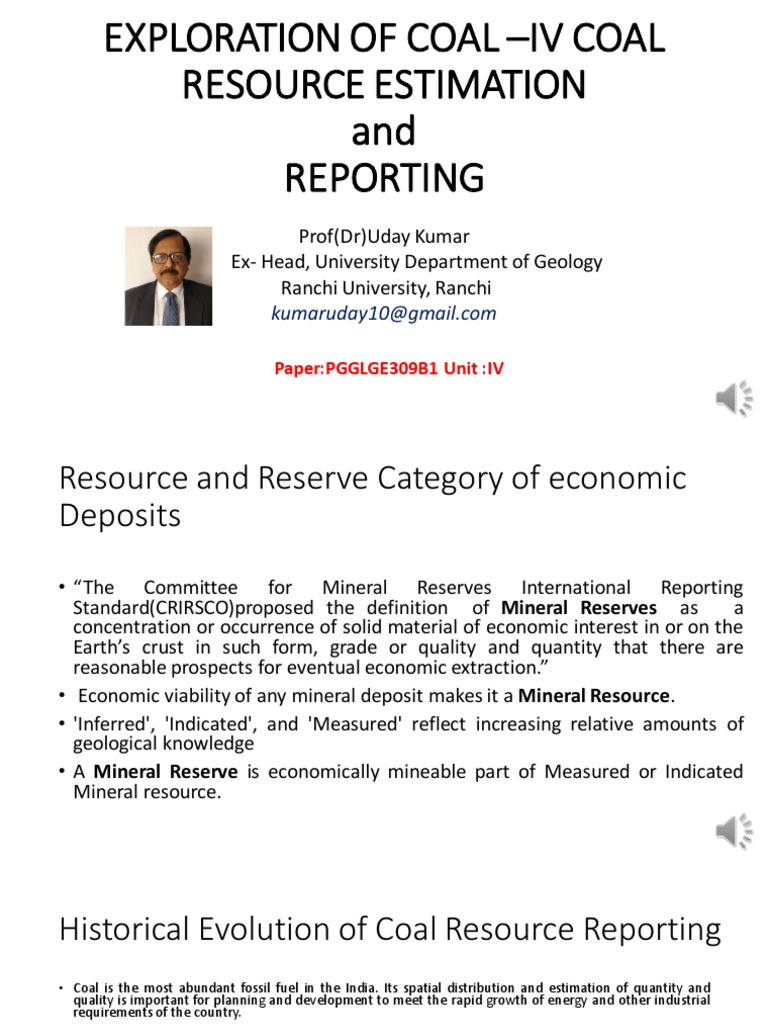 Coal Resource Estimation Standards in India | PDF | Mining | Geology
