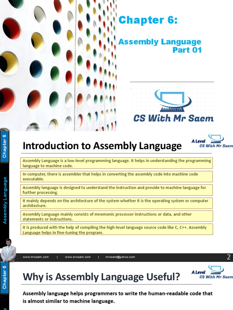 Chapter 6 Assembly Language PDF Assembly Language Central