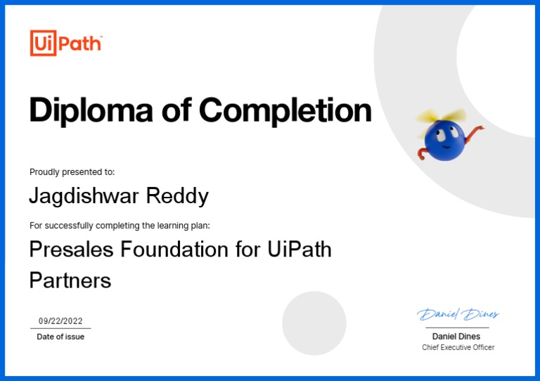 JagdishReddy - UiPath PreSales Foundation Partner Certification | PDF | Art