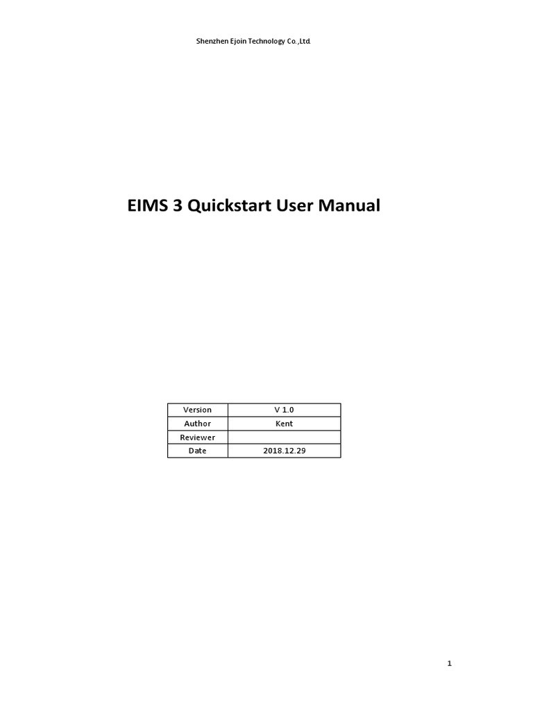 EIMS 3 Quickstart User Manual | PDF | World Wide Web | Internet & Web