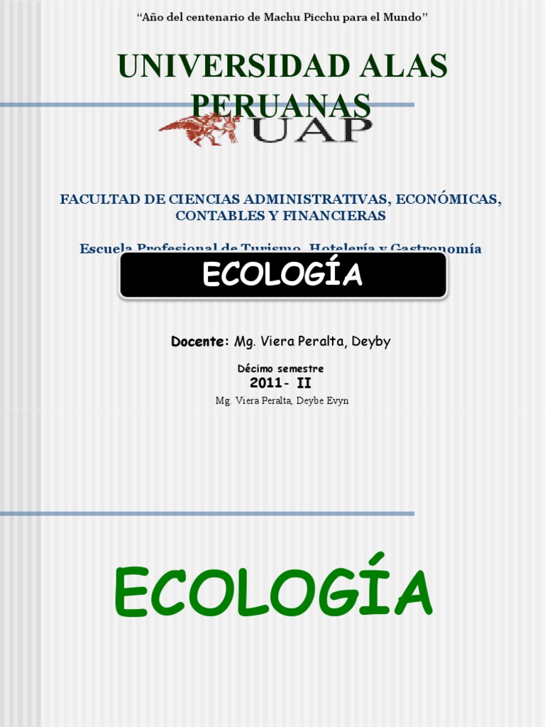 ECOLOGIA | PDF | Ecología | Entorno natural