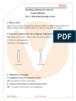 Class 10 - Physics - Refraction Through A Lens Solutions