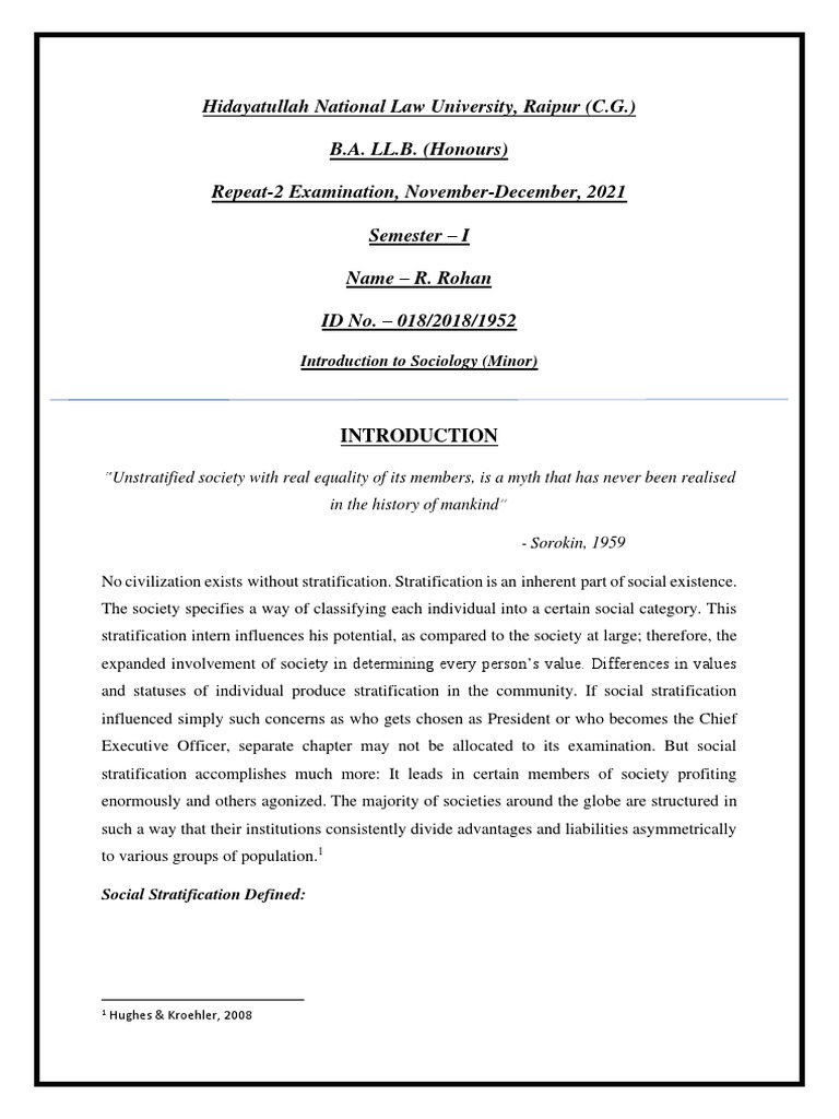 Sem1 r rohan sociology sace 1820181952 pdf social stratification