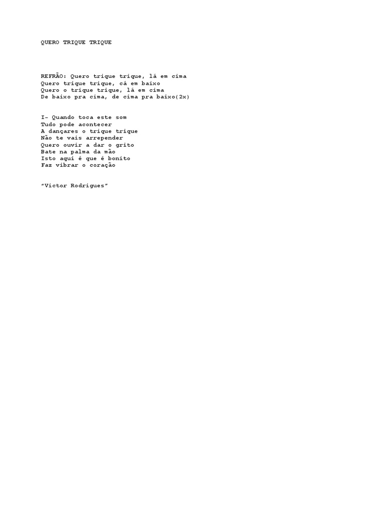 Quero Trique Trique | PDF | Artes Linguísticas e Disciplina | Arte