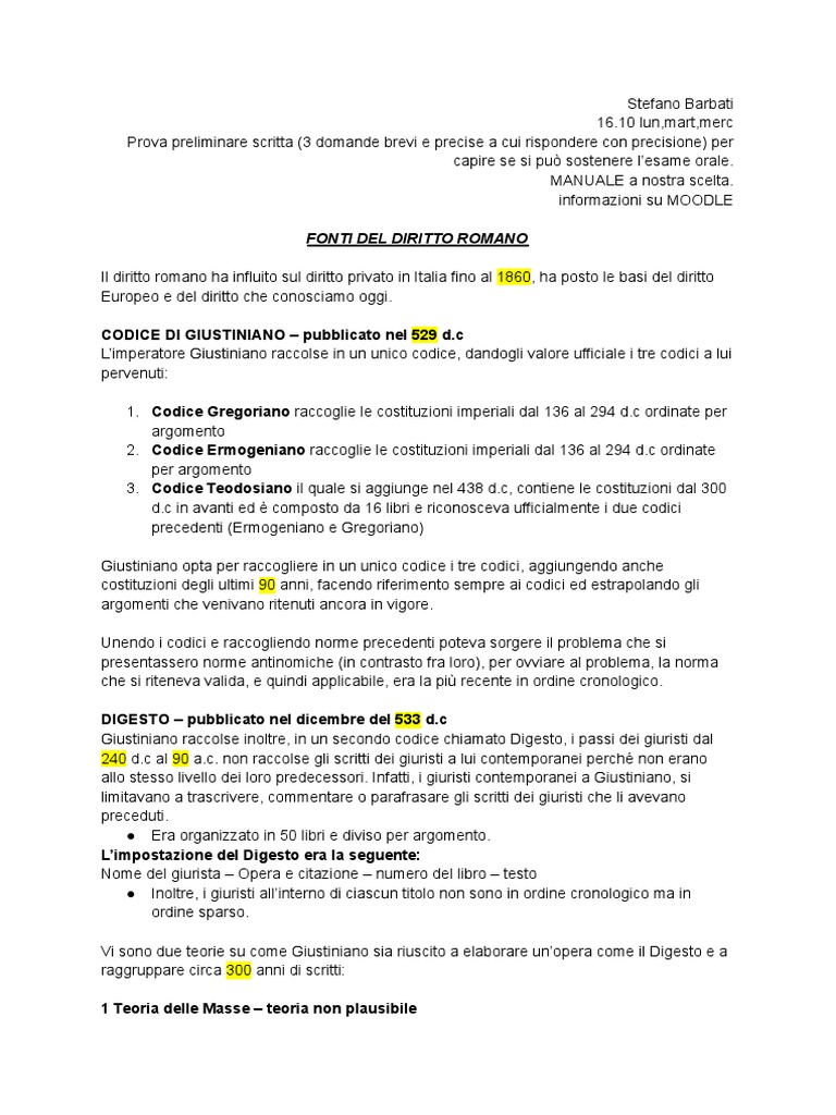 Diritto Privato Romano | PDF