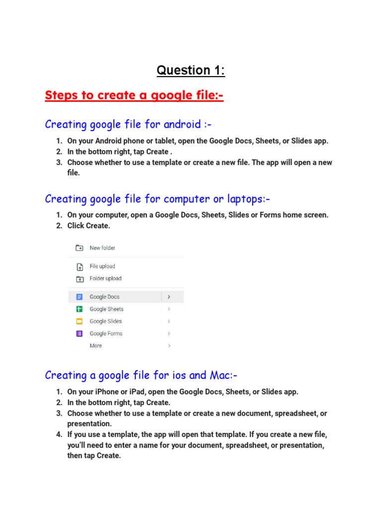 Google Workspace File Creation Guide | PDF | Social Science | Computers