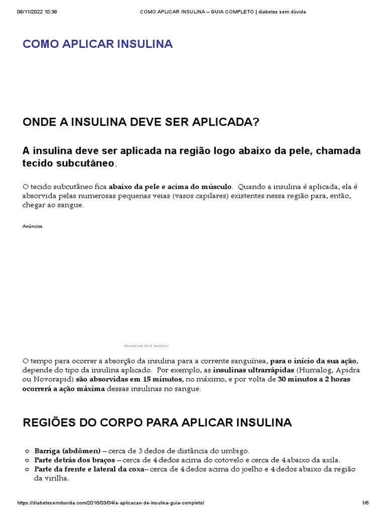 Como Aplicar Insulina